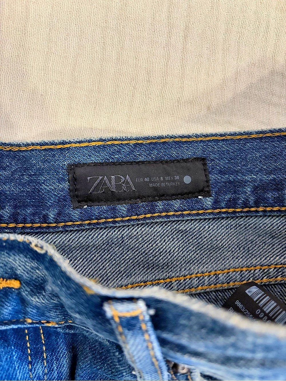 Zara ZW The 90's Mom Fit Jeans Straight Leg Blue Jeans - Picture 3 of 3